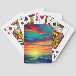 Artsy Sunset Playing Cards