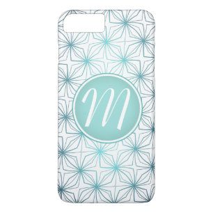 Artsy Teal Monogram Vintage Pattern iPhone 8 Plus/7 Plus Case