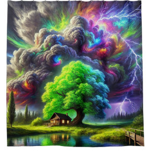 Artsy Tree and Sunset Scene