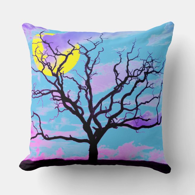 Artsy Tree Throw Pillow (Front)