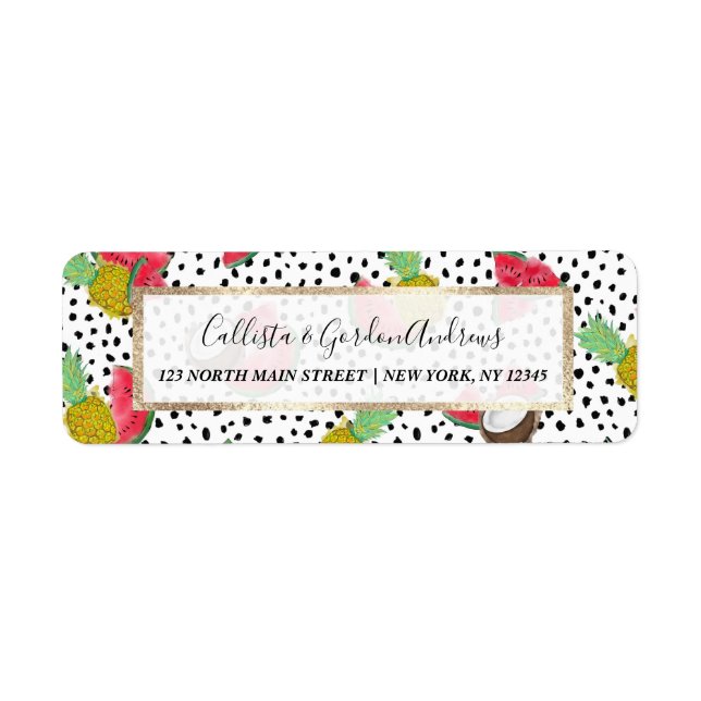Artsy Tropical Fruit Pois Motif aquarelle (Devant)