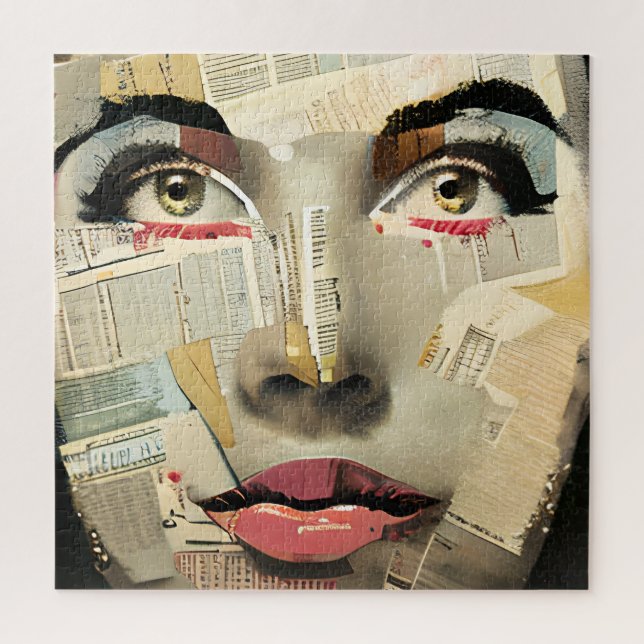 Artsy Unique Digital Art | Pretty Lady Abstract Jigsaw Puzzle (Vertical)
