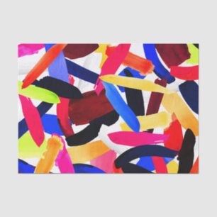 Artsy Vibrant Colourful Brushstroke Explosion Art Tissue Paper