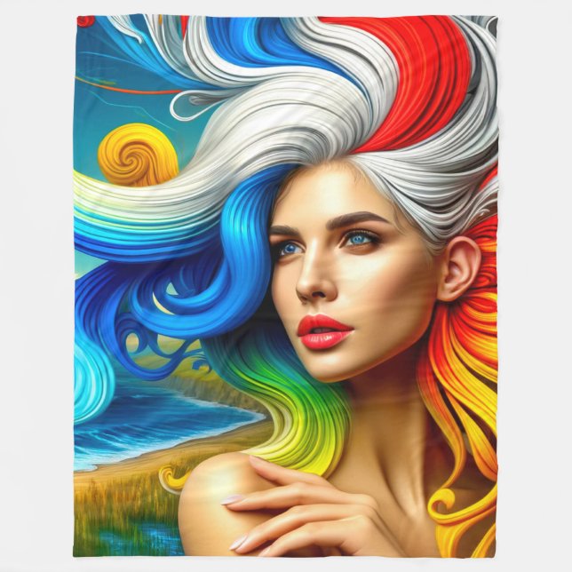 Artsy Woman Fleece Blanket (Front)