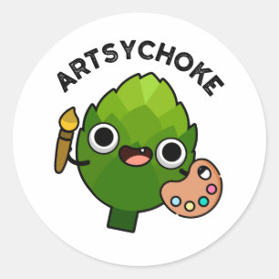 Artsychoke Funny Veggie Artichoke Pun Classic Round Sticker