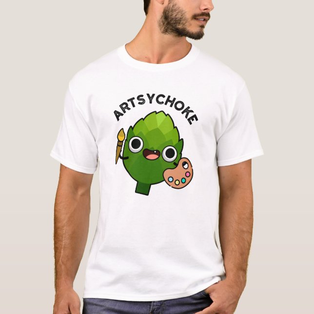 Artsychoke Funny Veggie Artichoke Pun  T-Shirt (Front)