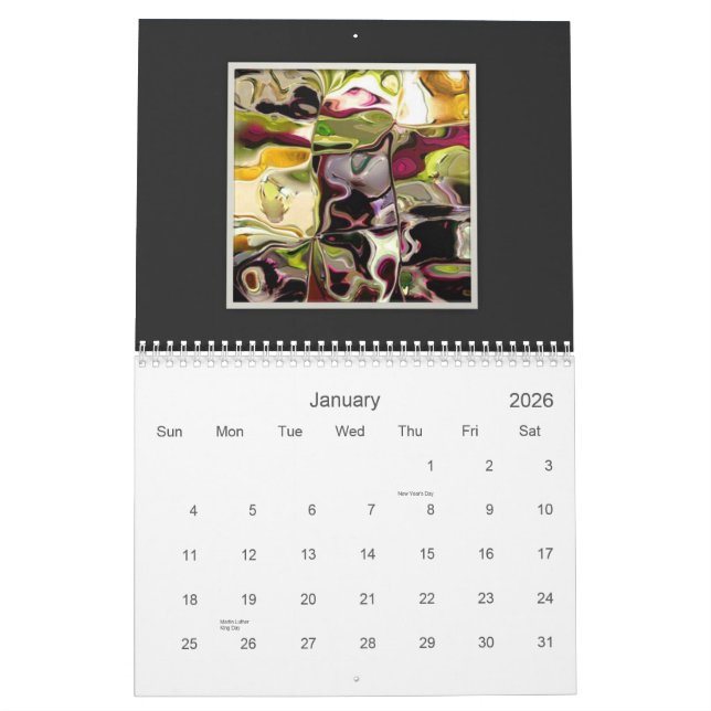 ArtSylvia Abstract Collection Calendar 2012 (Jan 2026)