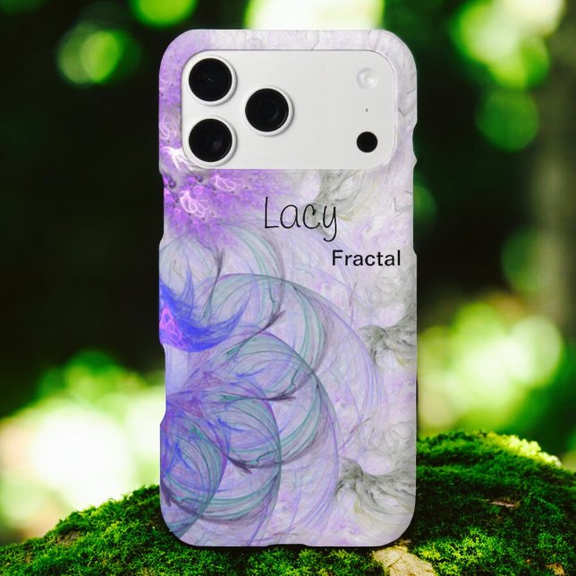 Artwork Abstrait couleur bleu violet dentelle (back template cover of iPhone case)