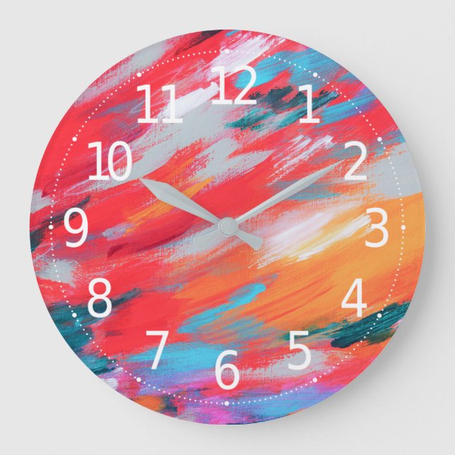 Artwork Acrylique Palette Abstraite | Horloge mura (Recto)