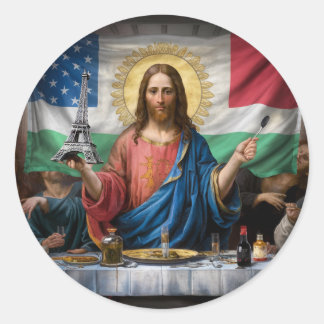 Artwork depicting Jesus from the Last Supper Classic Round Sticker