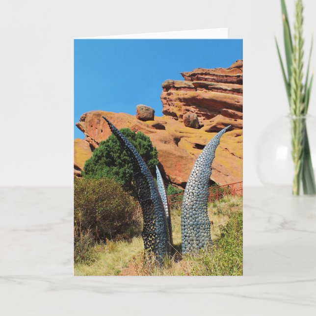 Artwork in Red Rocks park Holiday Card (Front)