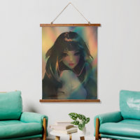 Artwork of Anime Girl Surrounded by Rainbow Light