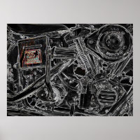 Artwork of Old Harley Motorcycle - Vietnam Memory