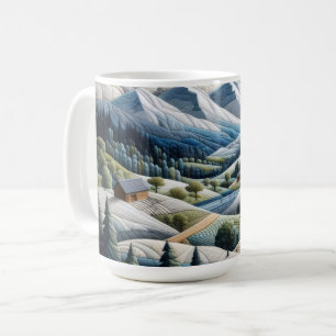 Artwork of Winter Mountain Scene Coffee Mug