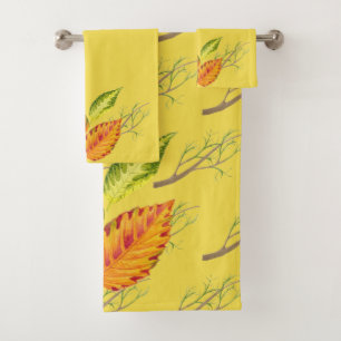 Arty Automne sur un ensemble de serviettes de bain