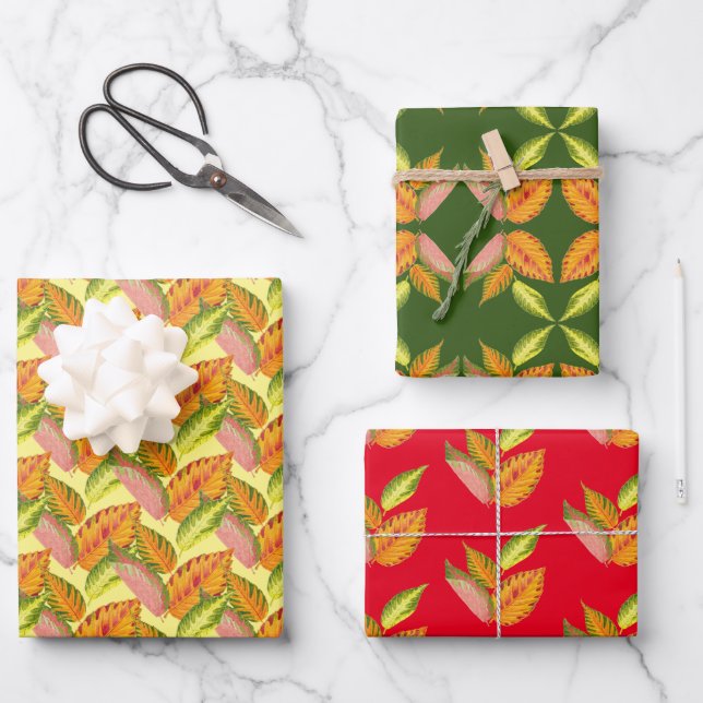 Arty Autumn on a Wrapping Paper Set  (Front)