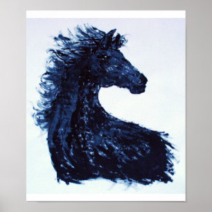 Arty Black Horse Poster
