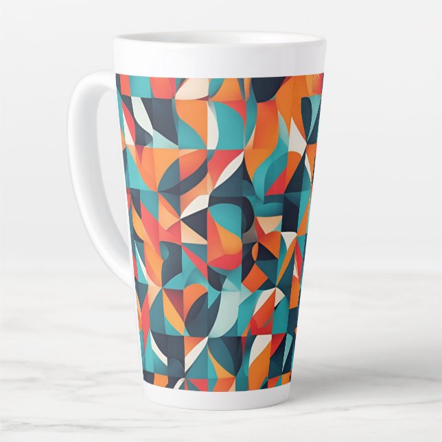 Arty design large latte mug (Left Angle)