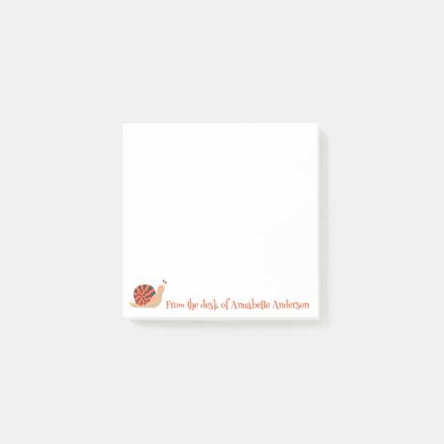 Arty Snail Personalize Post-it Notes (Front)