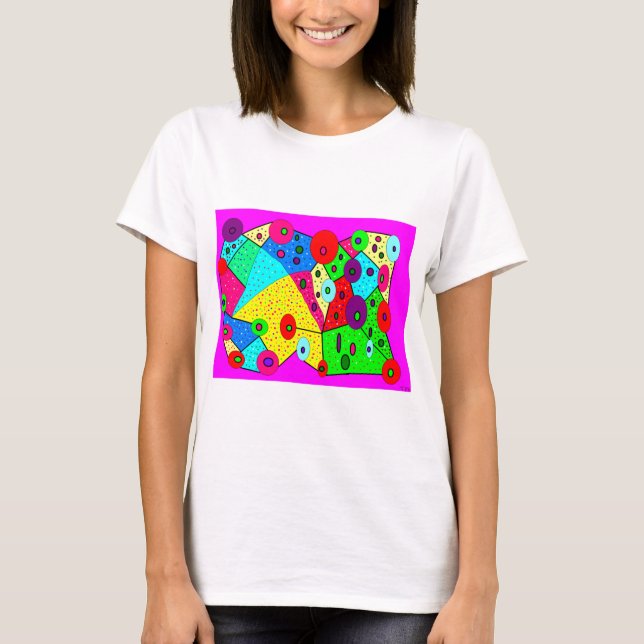 Arty type logo picture on a ladies top (Front)
