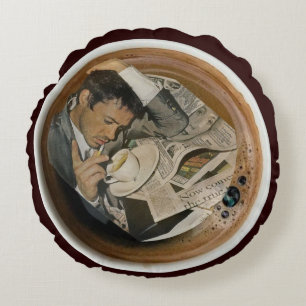 Arty Valentine Gift Collection- Decadent Noir Round Pillow