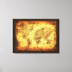 Arty Vintage Old World Map Canvas Print