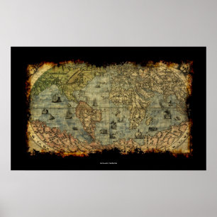 Arty Vintage Old World Map Poster