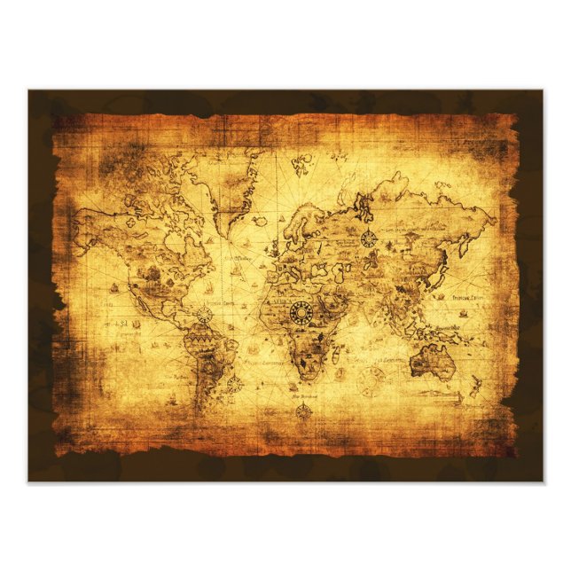 Arty Vintage Old World Map Print (Front)