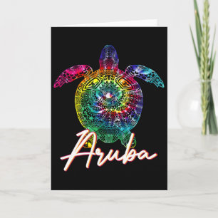 Aru Tie Dye Sea Turtle Matching Family Vacation Card