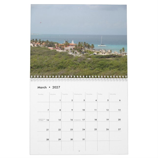 Aruba 2022 calendar (Mar 2027)