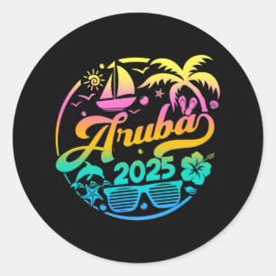 Aruba 2025 Family Vacation Beach Matching Group Classic Round Sticker