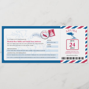 Aruba Airmail Boarding Pass iWedding  Invitation