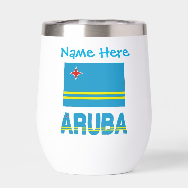 Aruba and Aruban Flag Blue Personalization  (Back)