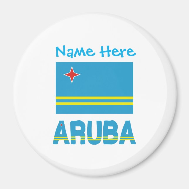 Aruba and Aruban Flag Blue Personalization  Magnet (Front)