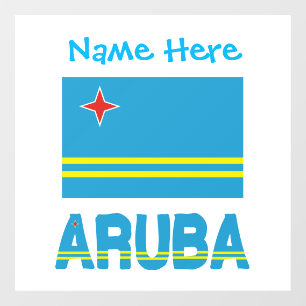 Aruba and Aruban Flag Blue Personalization Window Cling