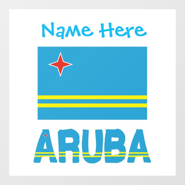 Aruba and Aruban Flag Blue Personalization  Window Cling (Sheet)