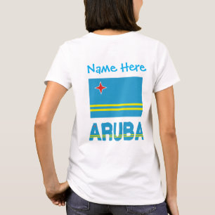 Aruba and Aruban Flag Blue Personalization Women's T-Shirt