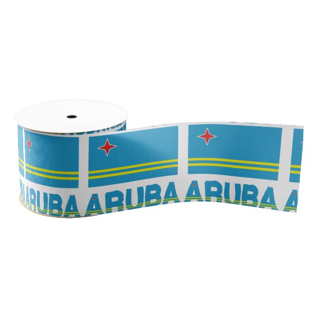 Aruba and Aruban Flag Grosgrain Ribbon (Spool)