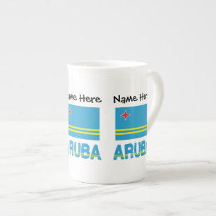 Aruba and Aruban Flag Personalized Bone China Mug