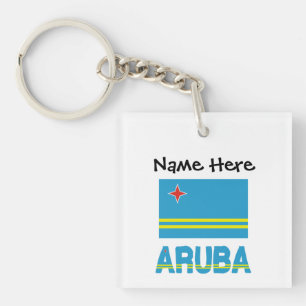Aruba and Aruban Flag Personalized  Keychain