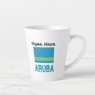 Aruba and Aruban Flag Personalized Latte Mug