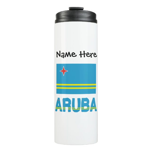 Aruba and Aruban Flag Personalized  Thermal Tumbler (Front)
