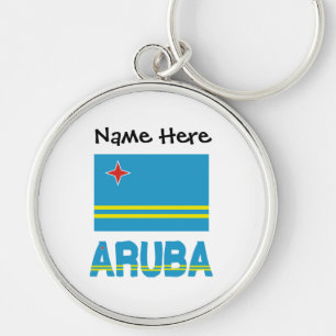 Aruba and Aruban Flag with Your Name Keychain