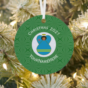 Aruba Angel Christmas Flag Personalized Metal Ornament