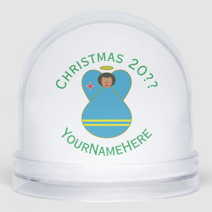 Aruba Angel Christmas Flag Personalized  Snowglobe