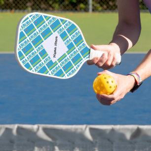 Aruba Aruban Flag Tiled Personalized  Pickleball Paddle