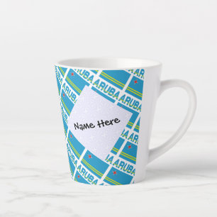 Aruba Aruban Flag Titled Blue Personalization Latte Mug