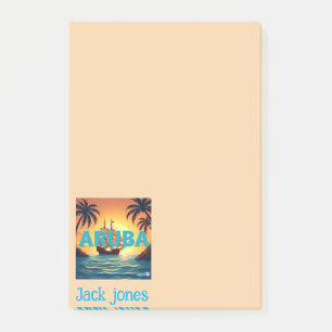 Aruba beach colour personalize post-it notes