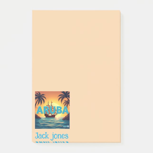 Aruba beach colour personalize post-it notes (Front)