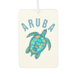 Aruba Beach Sea Turtle Illustration Air Freshener